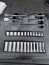 Snapon Tools Usa 29pc Metric Socket Set Deep Shallow Flex Ratchet Extensions
