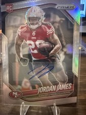 Jordan James 2025 Panini Prizm Rookie Silver RC Auto Rookie 49ers