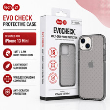 Tech21 (iPhone 13 Mini) Case, Evo Check Shockproof, 4.9m Drop Tested, Slim Cover