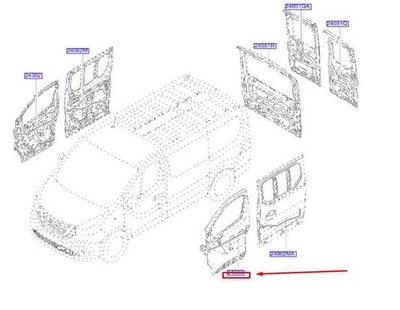NISSAN NV300 Primastar X82 Türverkabelung vorne links LHD 2430300Q1H NEUES ECHTE