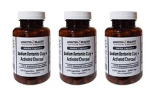 360 Sodium Bentonite Clay & Activated Charcoal Capsules 1000mg - Buy More + Save