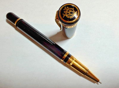 Alfred Dunhill Sentryman Rollerball Pen Black Resin Gold Trim   Made in Germany