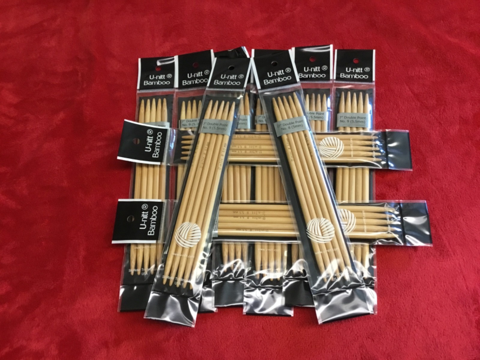 7” Bamboo Knitting Needles Double Point Size 9 (5.5mm) 10 Sets of 4 U-nitt NIP