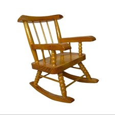 Vintage Wood 7" Handcrafted Doll Rocker Chair Exclusive Oriental Trading Company