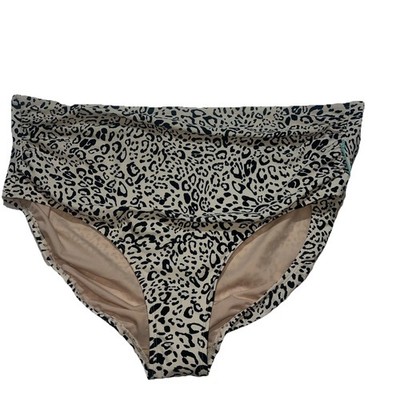 Kona Sol Animal Print Bikini Bottom ONLY plus size 3X High Waist Coverage NEW