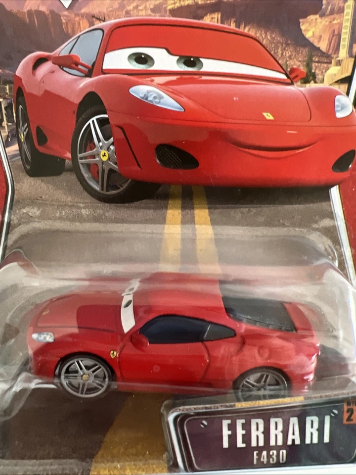 Disney Pixar Cars FERRARI F430 (Michael Schumacher) THE WORLD OF CARS NIP - Image 2 of 3