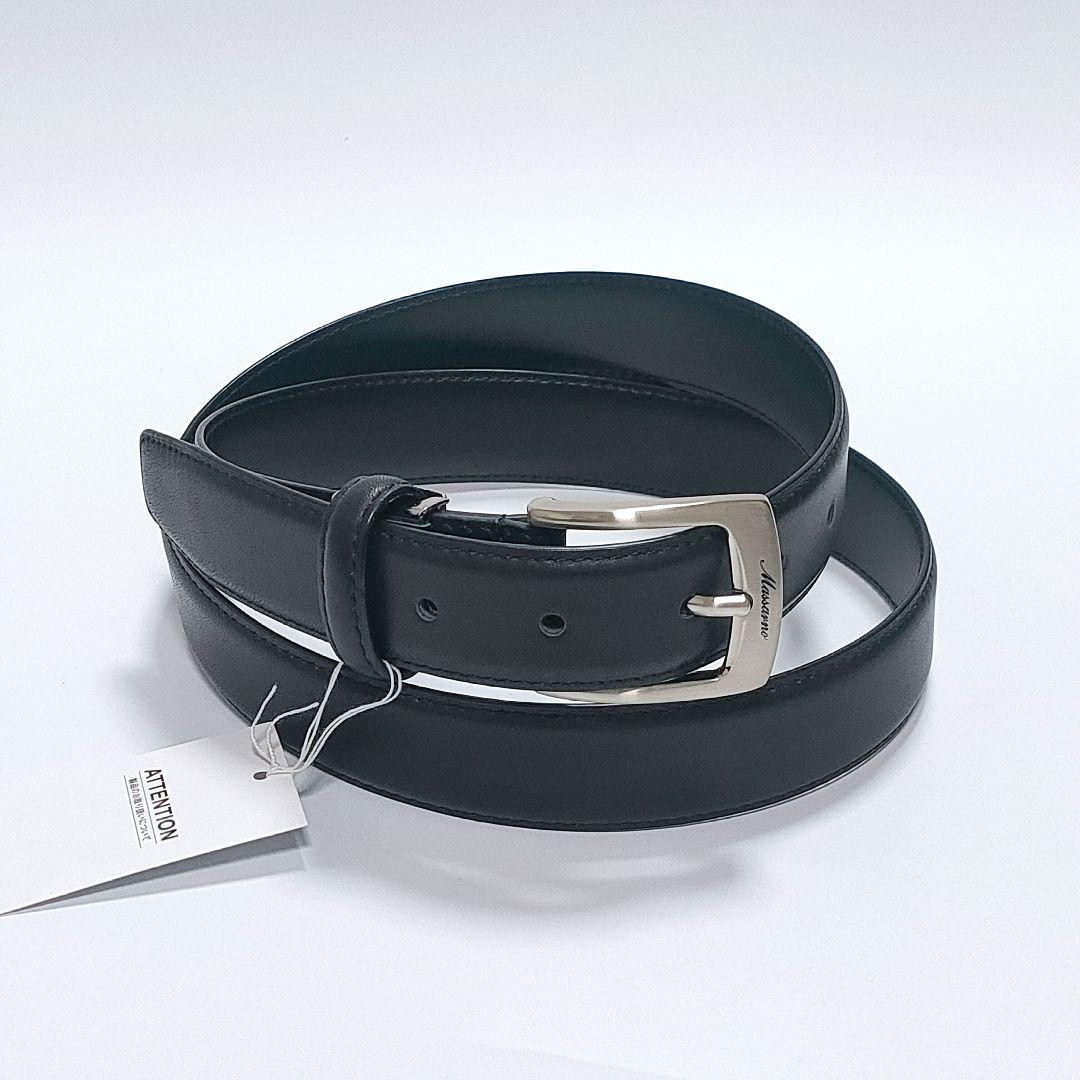 Massarno Men’s Black Genuine Leather Belt 1.18