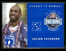 2007 Topps TX Exclusive #HA-JPE Julian Peterson Ticket to Hawaii #/499