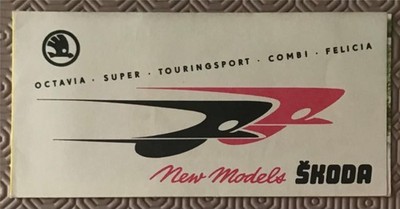 SKODA Car Range Sales Brochure 1962 Felicia & Octavia Super/Touringsport/Combi