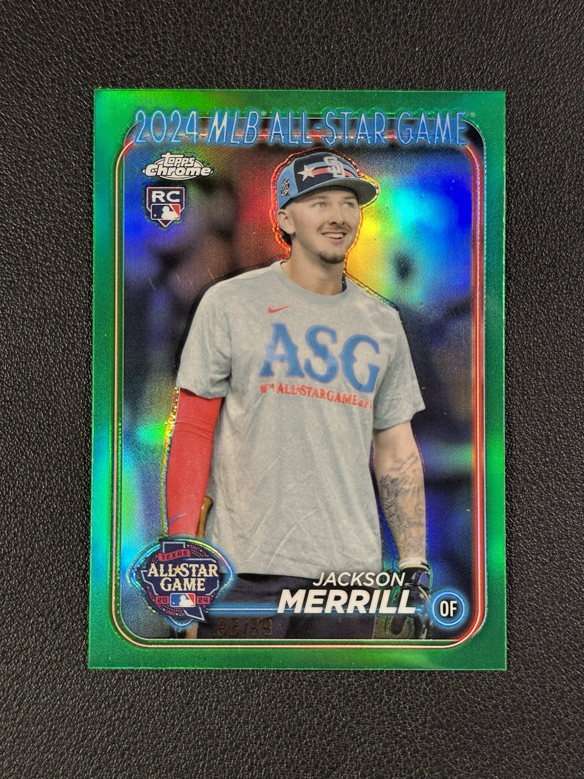 2024 Topps Chrome Update All-Star Game Green #/99 Jackson Merrill Rookie RC