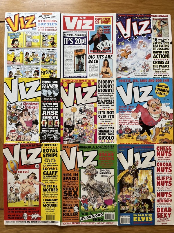 9 Vintage Viz Comics Issues 60 to 69 Bundle Job Lot - Missing Issue 65