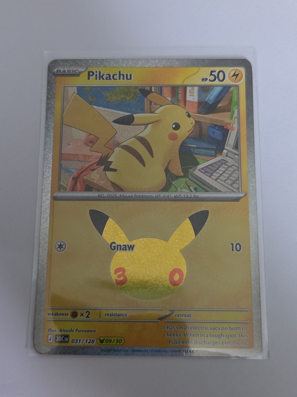 Pikachu 031/128 Me: 30th Celebration Holo