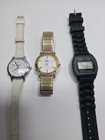 3 Watch Lot Vintage Casio F-28W Digital Running & 2x Timex Indiglo For... — photo 1