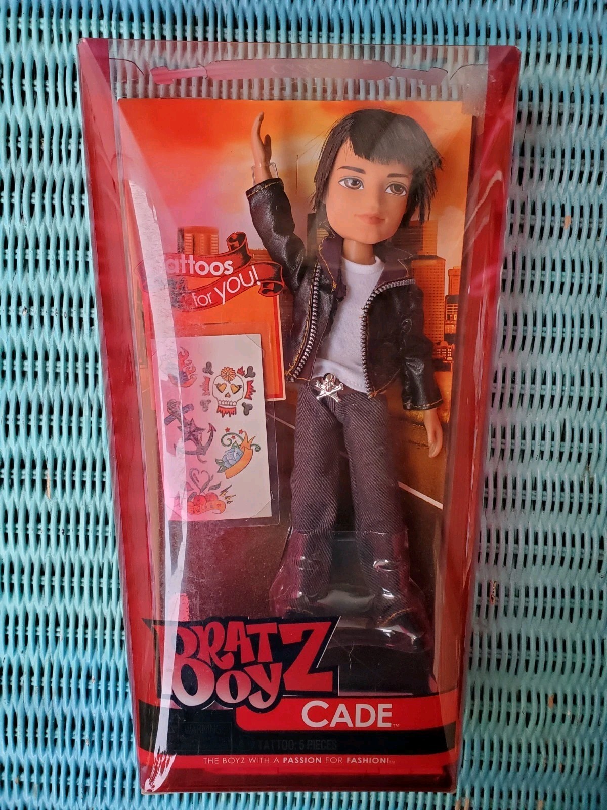 Bratz Boyz CADE Doll With Tattoos in Biker Outfit MGA *NEW* *NICE*