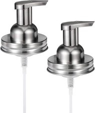 Mason Jar Foaming Soap Dispenser Pump Lids, Rustproof Stainless Steel Lid Plasti