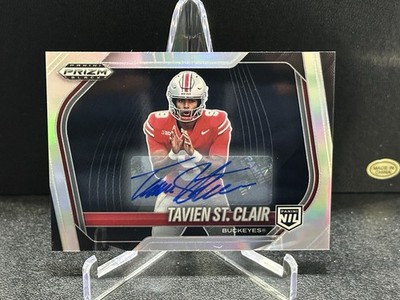 2025 Panini Prizm Black Tavien St. Clair #193 Silver Holo Auto Ohio St Buckeyes!