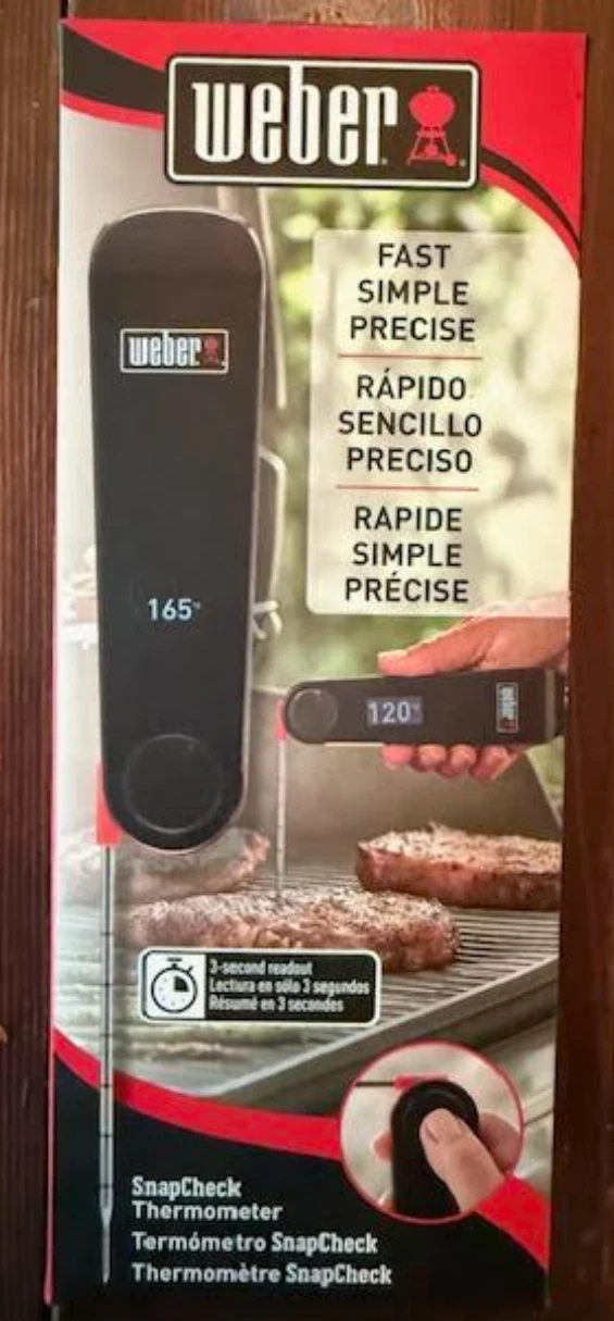 WEBER BBQ Cook Cooking 6753 Snapcheck Digital Meat Thermometer NEW IN BOX Grill
