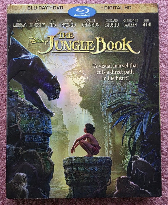 The Jungle Book (2016, Blu Ray + DVD) With Slipcover Live Action