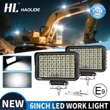2PC 6INCH Digger Excavator Work Light Lamp Square fit for Komatsu Hitachi Kubota
