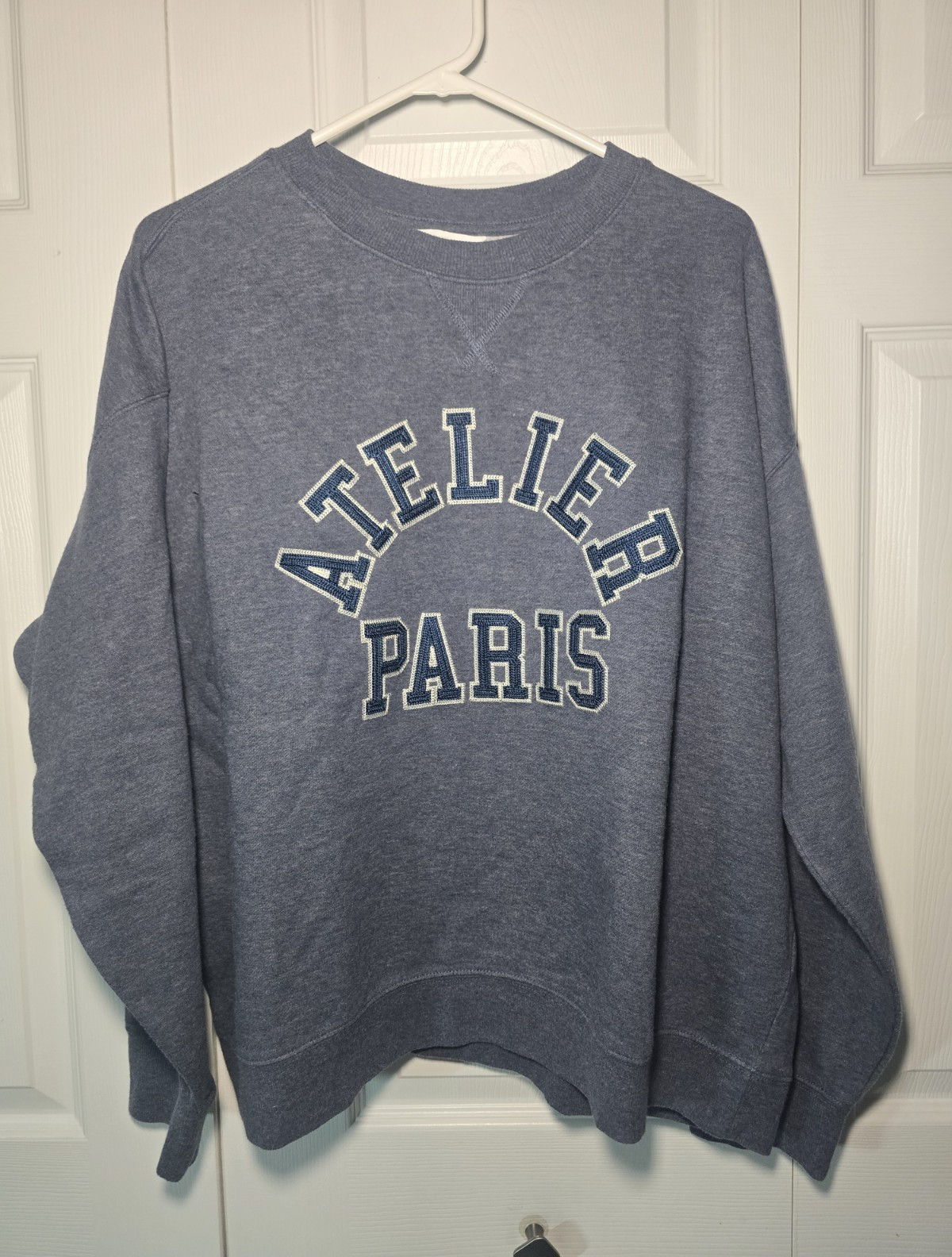 H&M Men's Gray Graphic Print Pullover Sweatshirt Cotton Blend Crew Neck M
