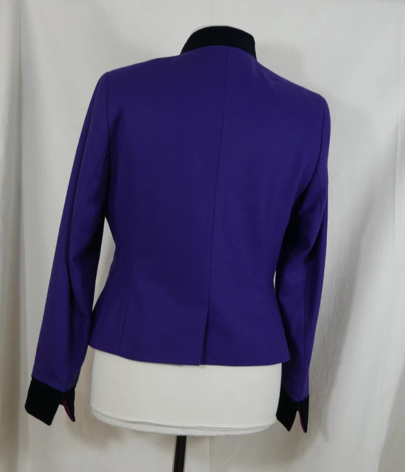 BAUER SELECTION 100% REINE SCHURWOLLE Trachten Jacke Blazer Lila Größe 40/42 TOP - Bild 4 von 4
