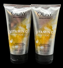 Lot of 2 Olay Regenerist Vitamin C + Peptide 24 Cleanser 💛 Face Wash 🧴5oz each