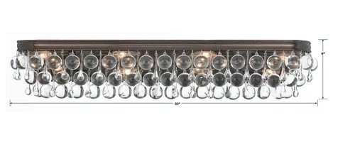 Crystorama Calypso Bronze 33" Wide Crystal Bathroom Light - Picture 5 of 5