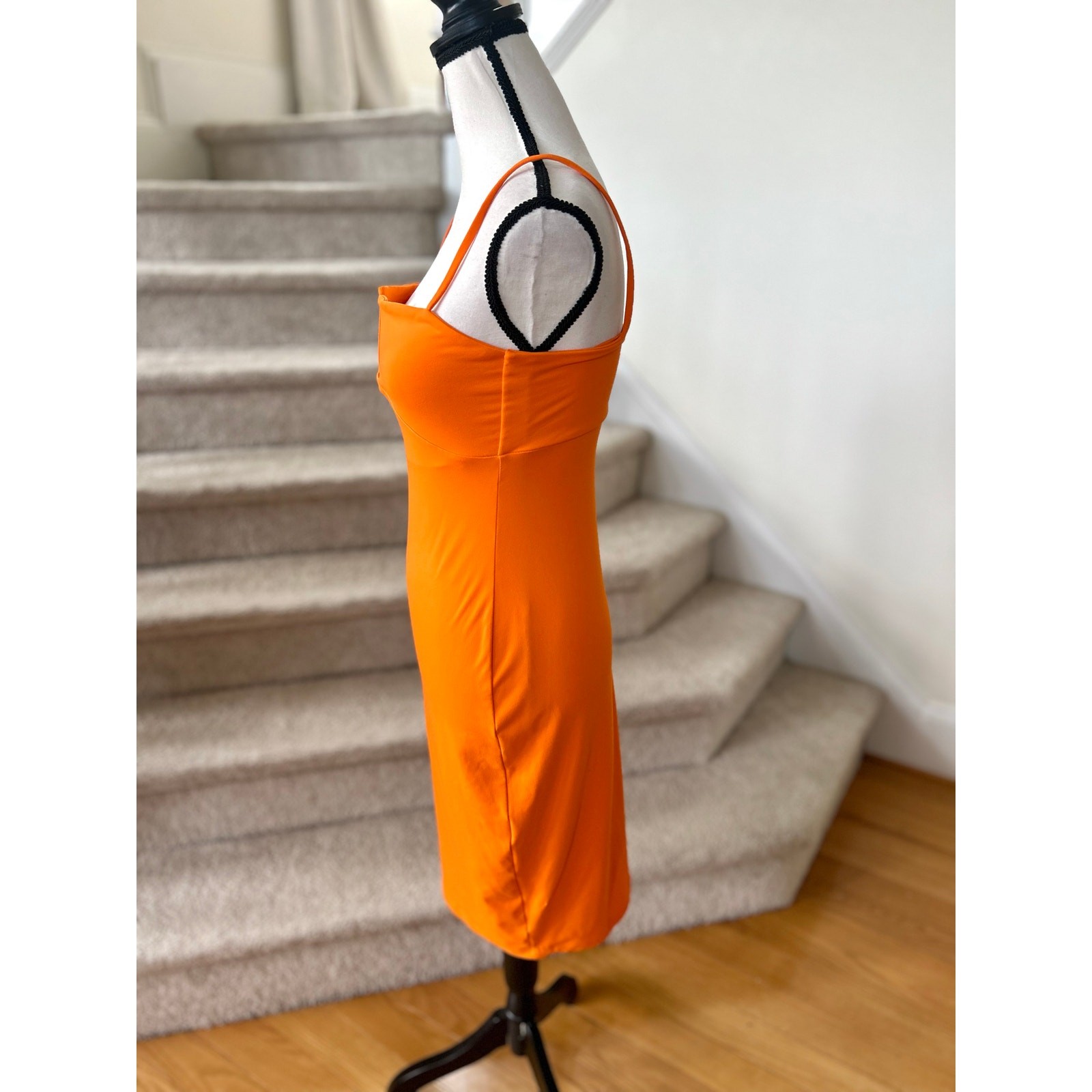 Susana Monaco Orange Square Neck Fitted Sheath Dr… - image 5