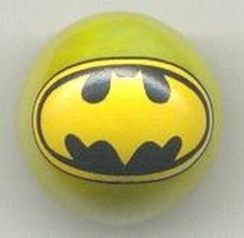 Batman Logo Yellow Glass 1" Logo Marble