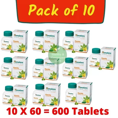 10 X Himalaya Karela 600 Tabs Supporto Glucosio Erboristico Biologico Scad. 2027