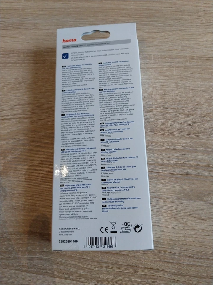 Hama Micro-USB OTG Adapter SD Kartenleser Card Reader Daten-Kabel Handy Tablet - Bild 2 von 2