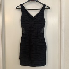 Almost Famous Dress Womens Small Bodycon Textured Mesh Panel Sleeveless Party