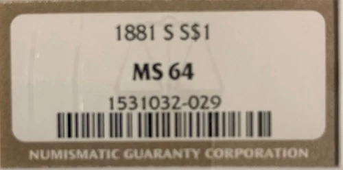 1881-S MORGAN DOLLAR :: NGC MS-64
