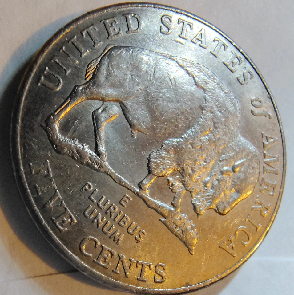 2005 P Buffalo Nickel Detached Leg Multi Eye Extra Letters Grease Strike Through - Image 3 of 4