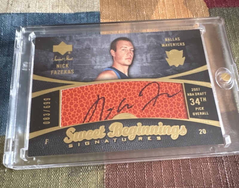 Upper Deck 2007-08 Sweet Shot Sweet Beginnings Nick Fazekas Rookie Auto #114 Ma…