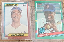 1989 #43 Topps Debut  JUAN GONZALEZ ; 1991 #430 Donruss MO VAUGHN error Rookies