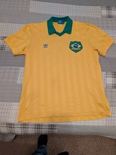 Vintage Adidas Brazil Pele World Cup Yellow Jersey Size L