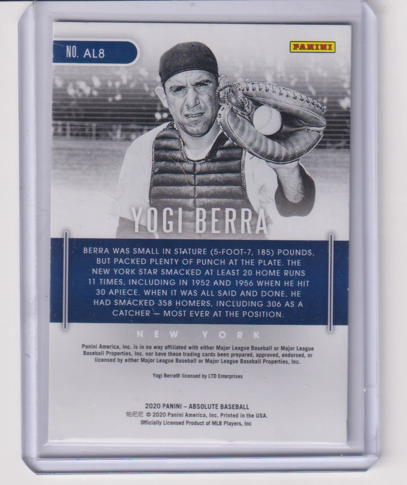 🔥 Yogi Berra 2020 Panini Absolute Legends #AL8 /25 SP – Rare Short Print HOF 🔥 - Image 2 of 2