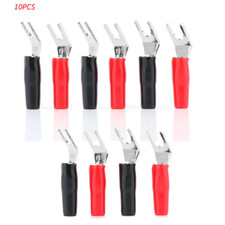 10PCS Fork Connector Gold/Rhodium Plated Spade Plug Speaker Cable HiFi Terminal