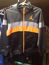Air Jordan Size 5-6 YRS Boys Gray Full Zip High Neck Pocket Athletic Jacket 288
