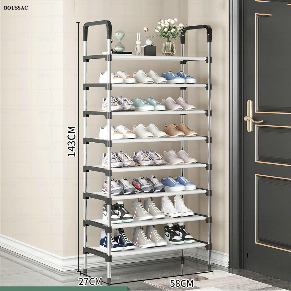 Clothing Rack Layer Stainless Steel Shoe Rack With Cover