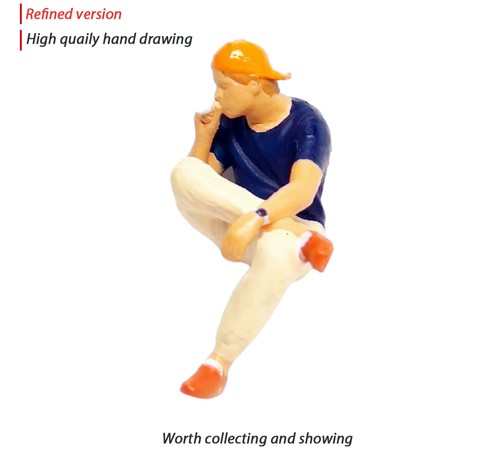 BN 1:64 Painted Figure Mini Model Miniature Diorama People Sitting Parterre - Picture 12 of 21