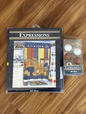 Blonder Home Accents All Star Fabric Shower Curtain New 70" X 72" & Hooks