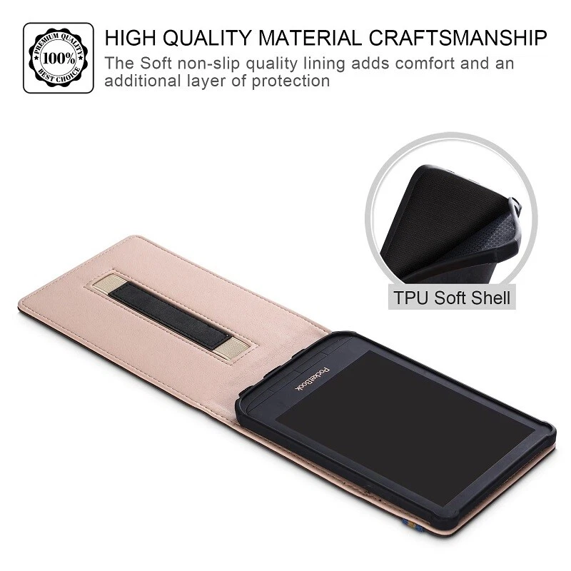 For Pocketbook 632 Aqua Tablet Case Stand Shockproof Flip Cover Leather 6'' - Image 4 of 4