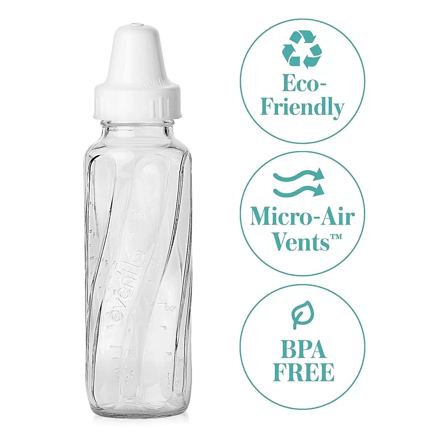 FeediFeeding Clng Classic Glass Bottle, Twist Bottles, 8 Oz, 1-Pack of 6 Bottles