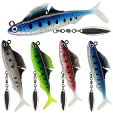 4PCS Soft Jig Fishing Lure Artificial Jigs Hook Trolling Carp Swimbait Saltwater