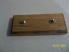 Stained Oak Beer Tap Handle Display Stand for 2 tap handles 6 " by 2 1/2"