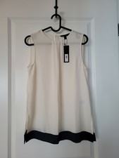 WOMENS BANANA REPUBLIC DRESSY FANCY CAREER BLOUSE WHITE XS