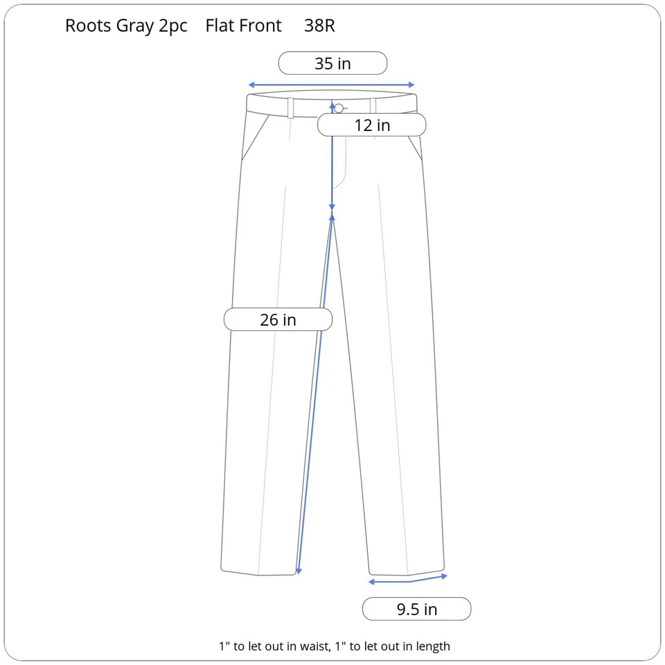 Traje De Colección Para Hombre Gris Franela Lana Calce Clásico 2 Piezas 38R Chaqueta 35/26 Pantalón Foto 4 de 4