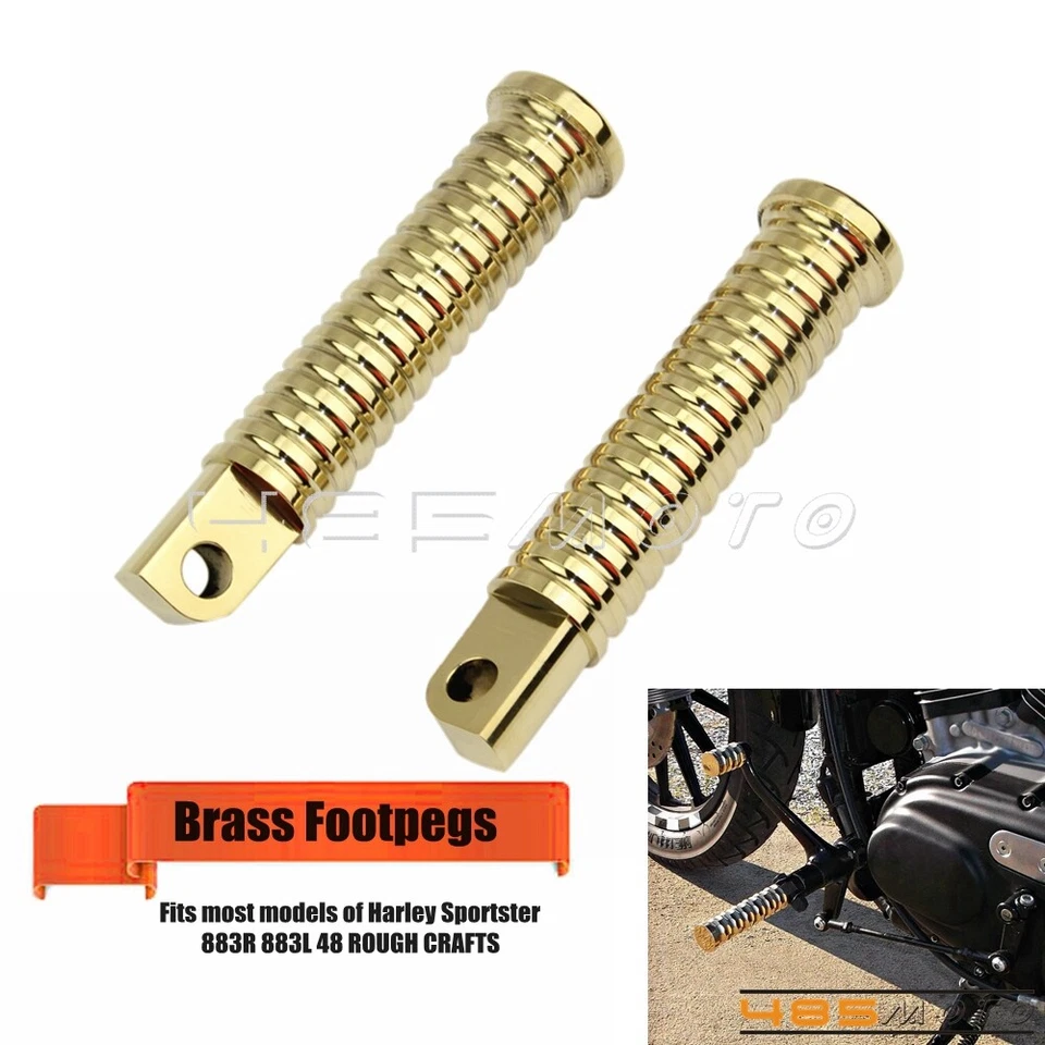 2x estriberas de latón personalizadas estriberas para Harley Sportster XL 883 L/R cuarenta y ocho Foto 4 de 4